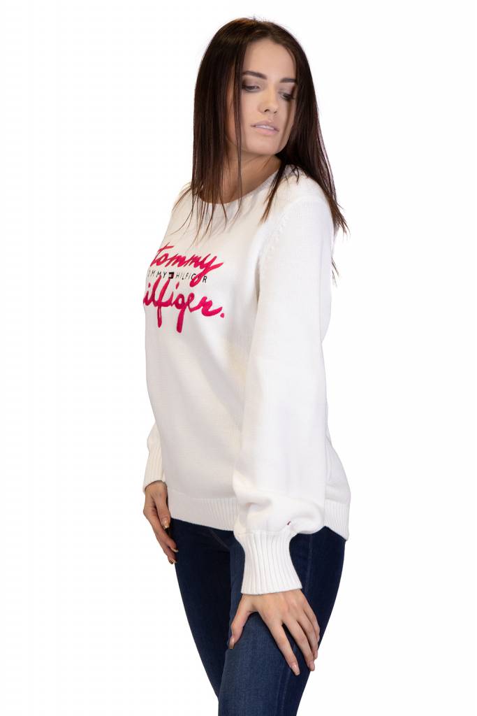 Przód tommy hilfiger sweter damski jacee graphic WW0WW27016