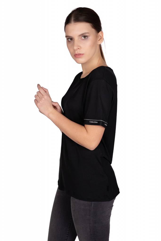 Przód calvin klein t-shirt damski logo cuff top K20K202134 Przód calvin klein t-shirt damski logo cuff top K20K202134