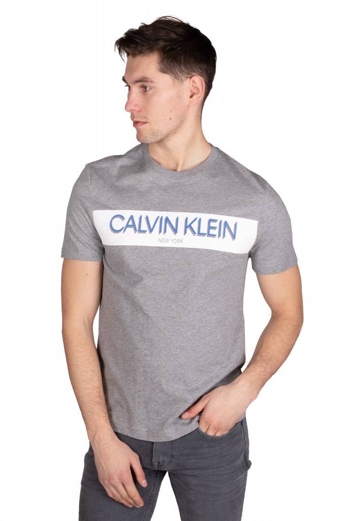 Detal 2 calvin klein t-shirt męski stripe logo K10K105165