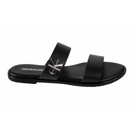 Calvin klein jeans klapki skórzane damskie flat twostraps YW0YW00026