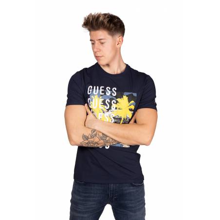Guess t-shirt męski z nadrukiem camuspace tee M1GI58 J1311