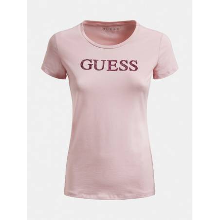 Guess t-shirt damski miriana z brokatowym nadrukiem W1RI9G J1300