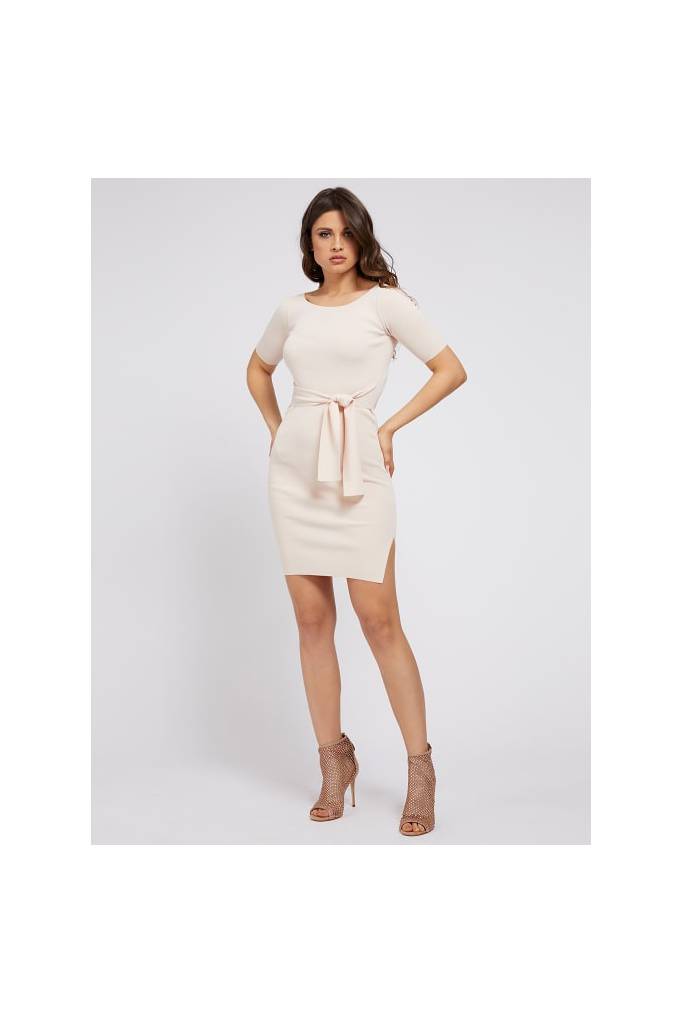Detal stylizacja guess sukienka damska dzianinowa z paskiem sarah W1GK49 Z2U00 Detal stylizacja guess sukienka damska dzianinowa z paskiem sarah W1GK49 Z2U00