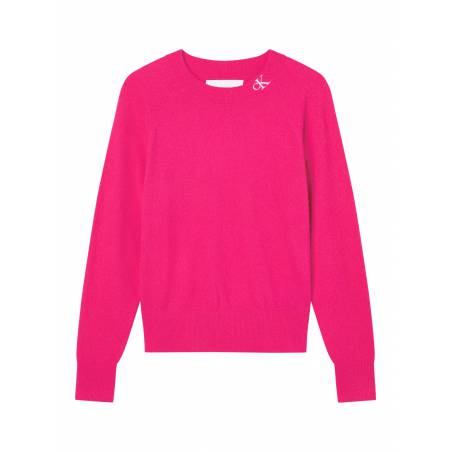 Calvin klein jeans sweter damski fluffy neck logo J20J215593
