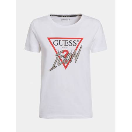 Detal 2 guess t-shirt damski icon tee W1YI0Y I3Z00