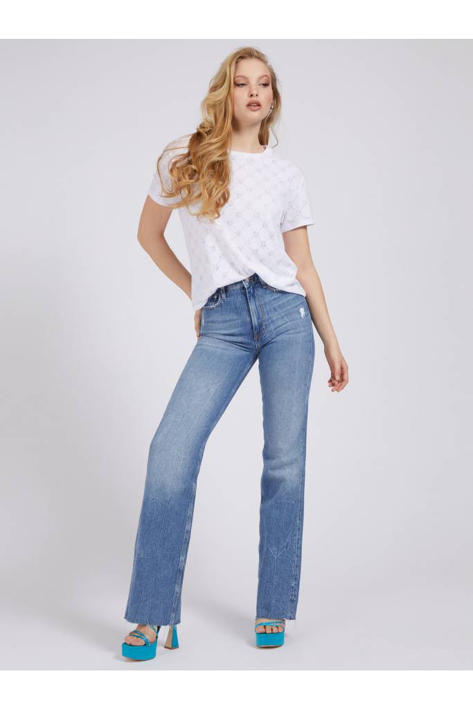 Detal stylizacja guess t-shirt damski gamine W1YI25 RAQT1 Detal stylizacja guess t-shirt damski gamine W1YI25 RAQT1