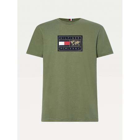 Tommy hilfiger t-shirt męski z haftowanym logo MW0MW19157