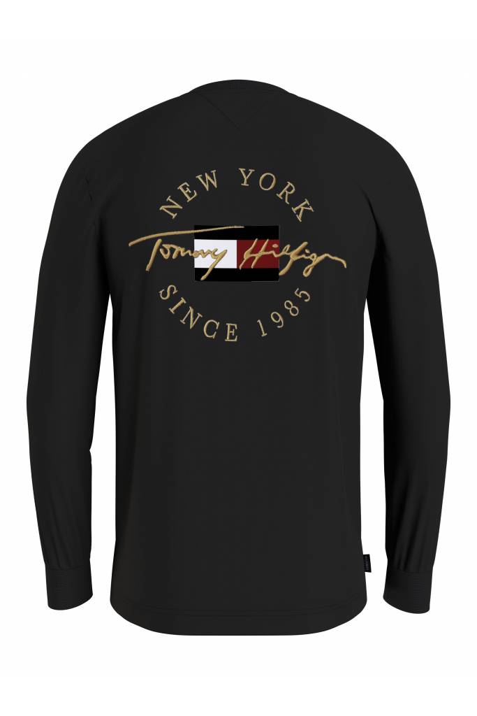 Przód tommy hilfiger męski longsleeve haftowane logo MW0MW20171 Przód tommy hilfiger męski longsleeve haftowane logo MW0MW20171