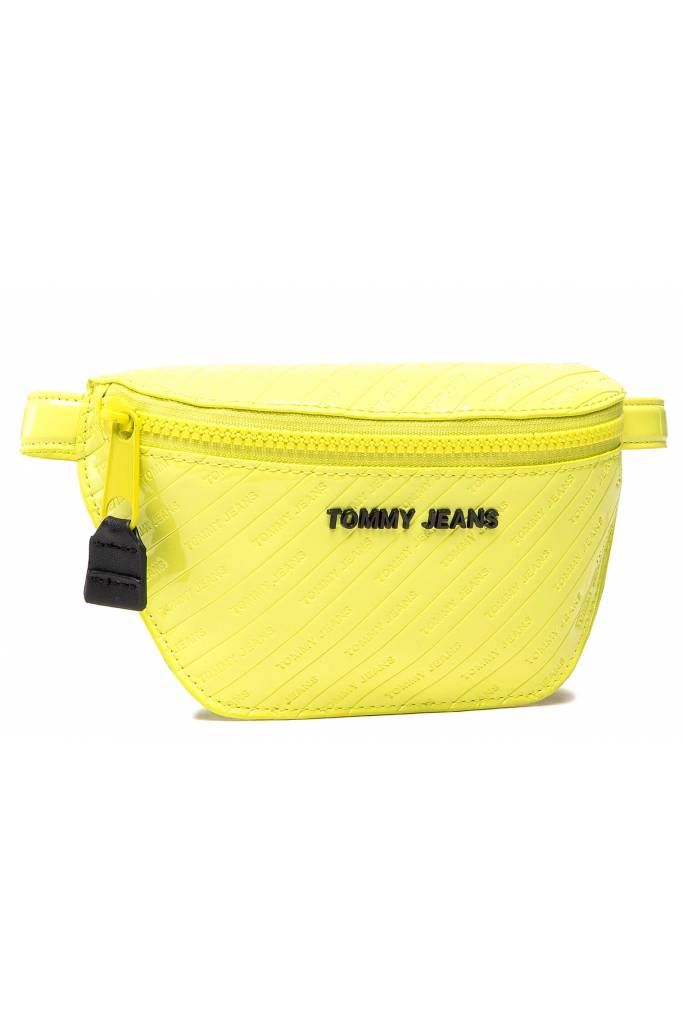 Detal stylizacja tommy jeans damska nerka bumbag emboss patent AW0AW11019