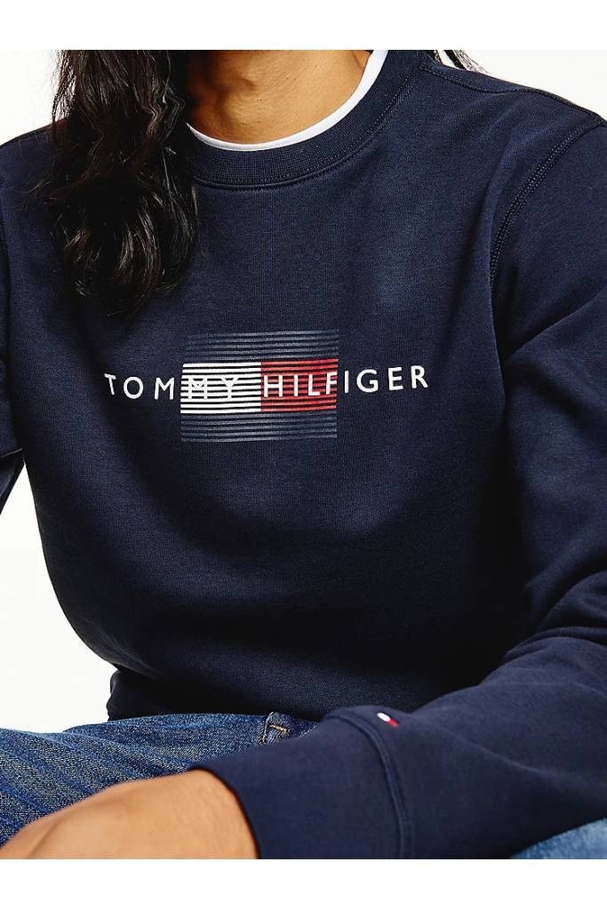 Detal 3 tommy hilfiger bluza męska z napisem MW0MW20118