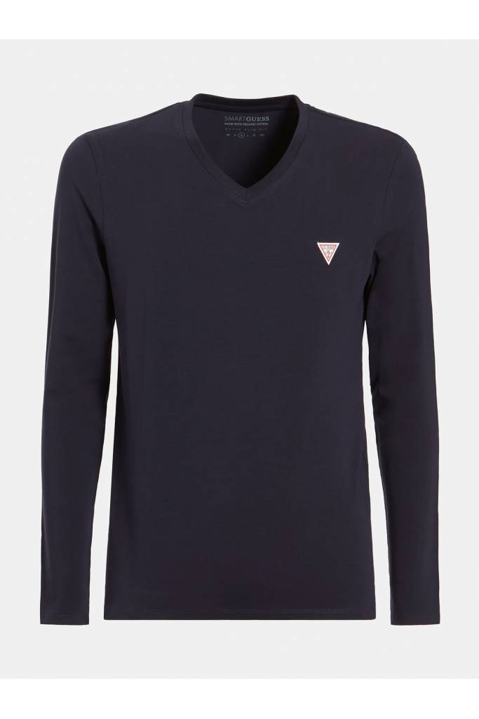 Detal 2 guess longsleeve męski z mini trójkątnym logo M1RI08 J1311 Detal 2 guess longsleeve męski z mini trójkątnym logo M1RI08 J1311