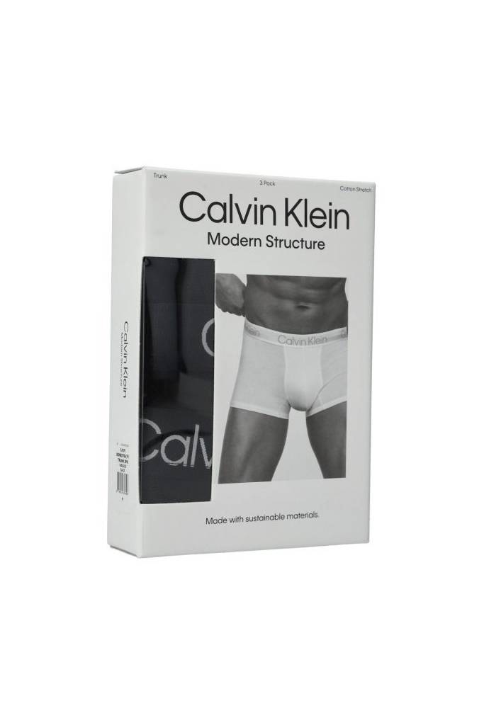 Detal stylizacja bokserki męskie calvin klein underwear trunk 3-pack 000NB2970A Detal stylizacja bokserki męskie calvin klein underwear trunk 3-pack 000NB2970A