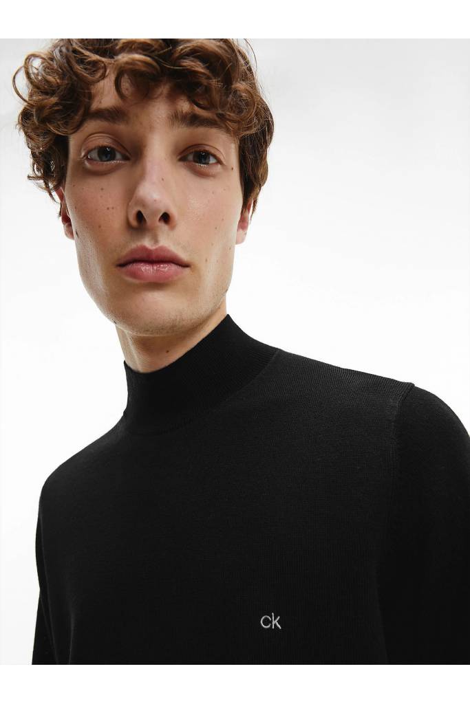 Detal stylizacja calvin klein męski sweter z półgolfem superior K10K102736 Detal stylizacja calvin klein męski sweter z półgolfem superior K10K102736