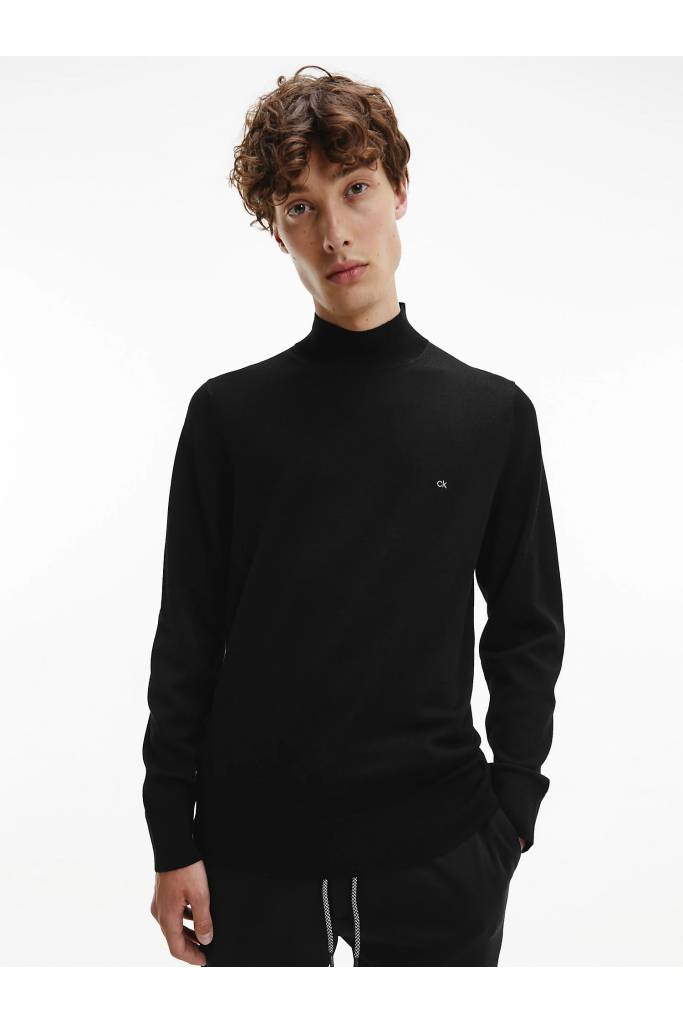 Przód calvin klein męski sweter z półgolfem superior K10K102736 Przód calvin klein męski sweter z półgolfem superior K10K102736