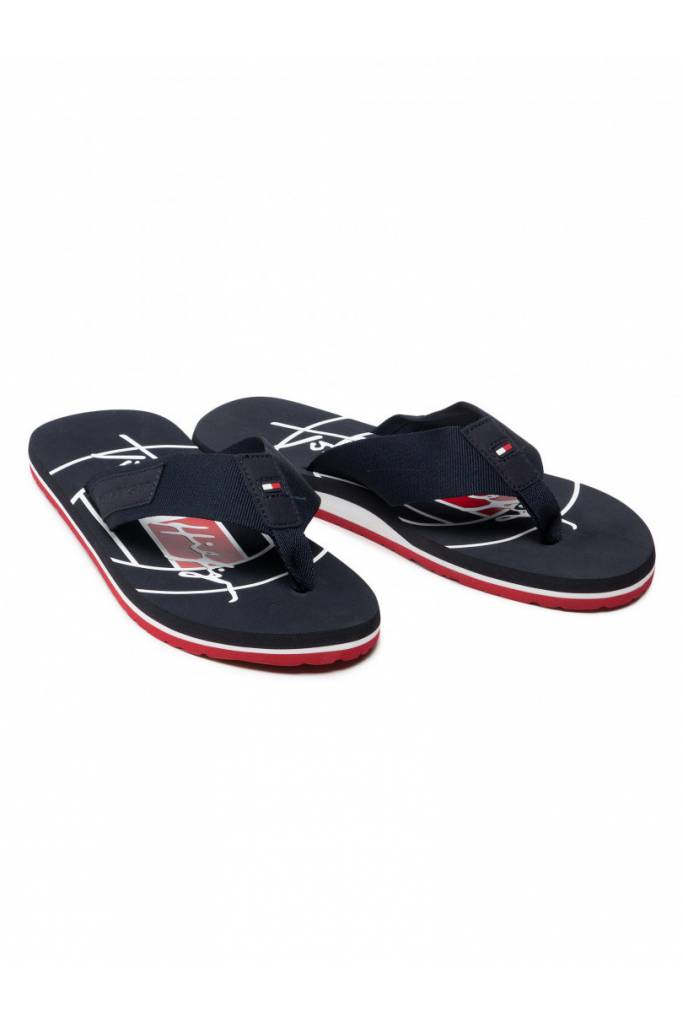 Przód męskie japonki embossed tommy hilfiger FM0FM03982 Przód męskie japonki embossed tommy hilfiger FM0FM03982