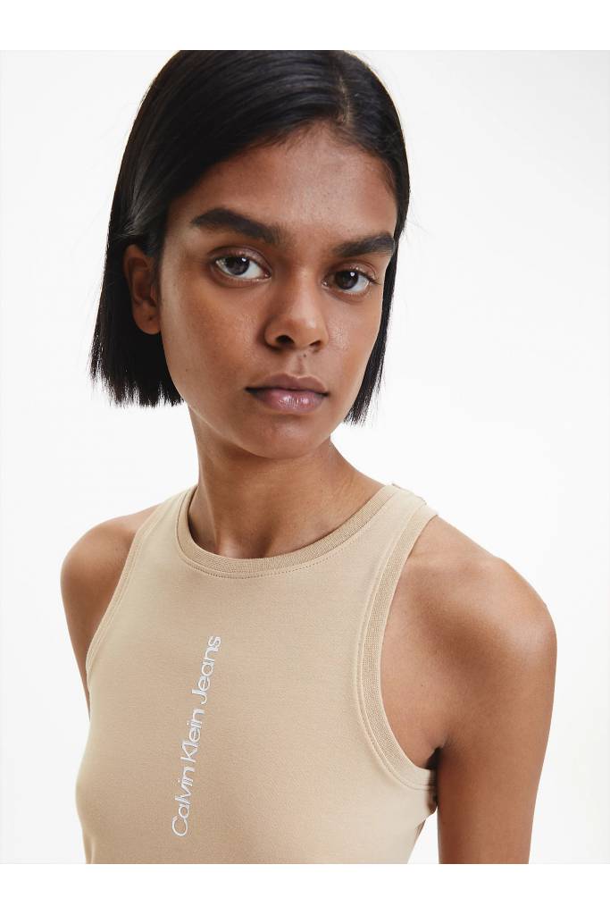Detal stylizacja damska sukienka z dżerseju calvin klein jeans J20J218409 Detal stylizacja damska sukienka z dżerseju calvin klein jeans J20J218409