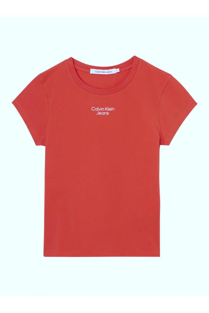 Krótki t-shirt damski z nadrukiem calvin klein jeans J20J218707 Krótki t-shirt damski z nadrukiem calvin klein jeans J20J218707