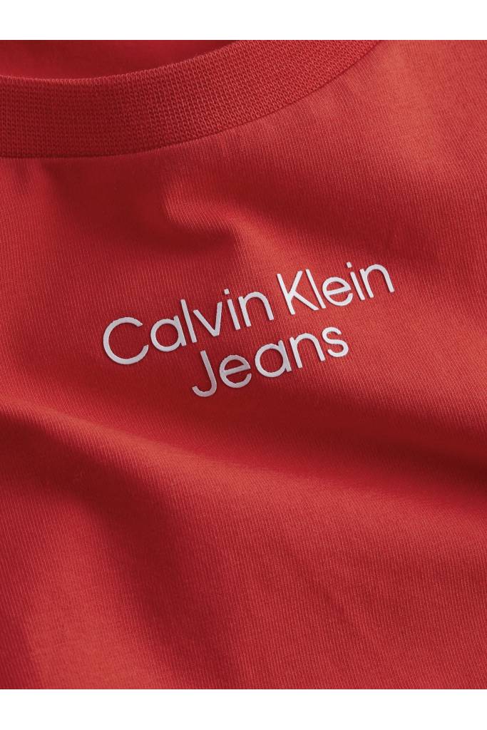 Detal stylizacja krótki t-shirt damski z nadrukiem calvin klein jeans J20J218707 Detal stylizacja krótki t-shirt damski z nadrukiem calvin klein jeans J20J218707