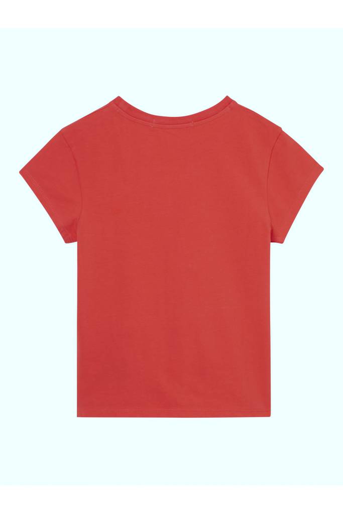 Przód krótki t-shirt damski z nadrukiem calvin klein jeans J20J218707 Przód krótki t-shirt damski z nadrukiem calvin klein jeans J20J218707