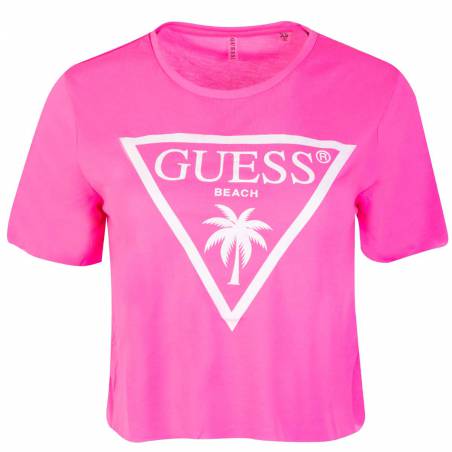 Damski krótki t-shirt guess z logo E02I01 KB9I0