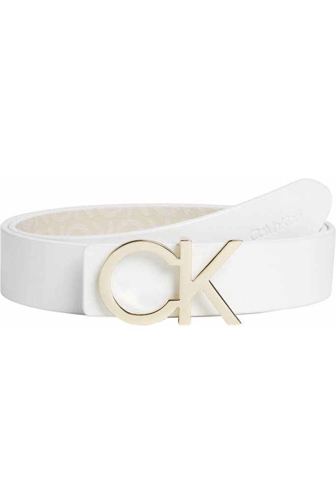 Przód skórzany pasek damski dwustronny monogram re lock calvin klein K60K609564 Przód skórzany pasek damski dwustronny monogram re lock calvin klein K60K609564