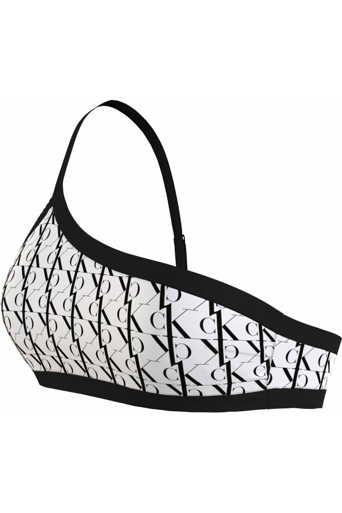 Detal stylizacja góra od bikini na jedno ramię calvin klein swimwear KW0KW01745 Detal stylizacja góra od bikini na jedno ramię calvin klein swimwear KW0KW01745