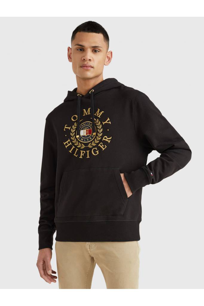 Przód męska bluza z kapturem tommy hilfiger icon haftowane logo MW0MW24345 Przód męska bluza z kapturem tommy hilfiger icon haftowane logo MW0MW24345