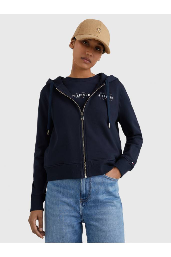 Detal 4 damska bluza na zamek z kapturem tommy hilfiger WW0WW36569