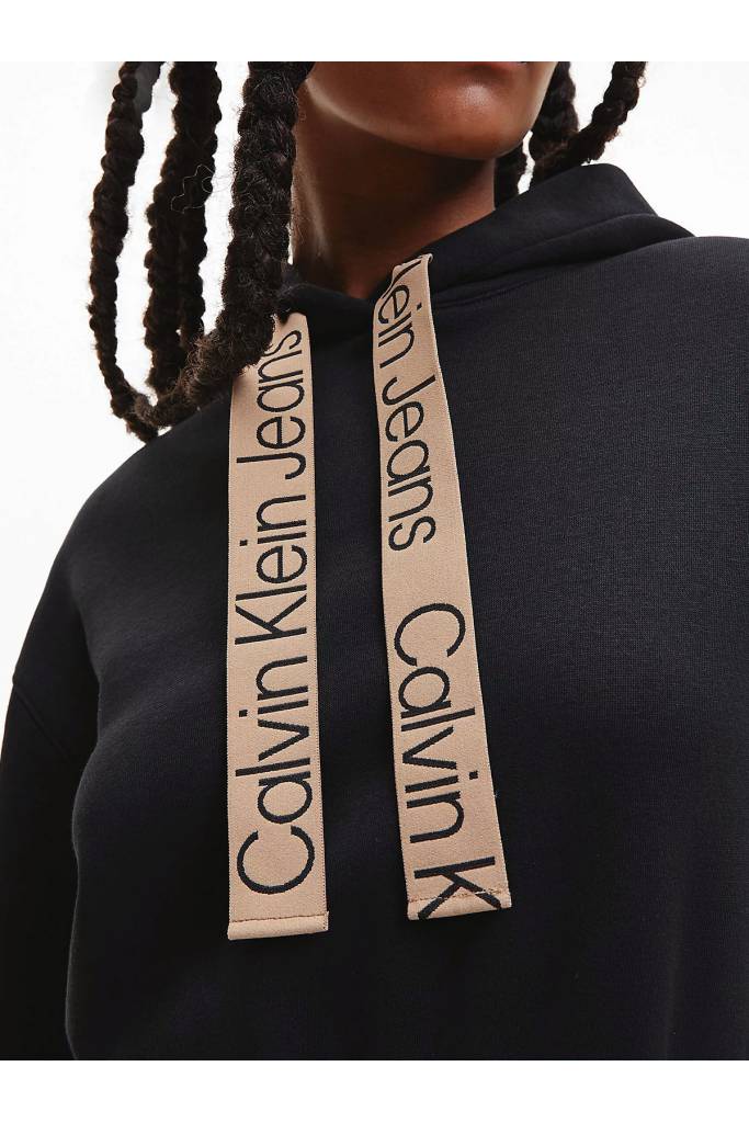 Detal stylizacja sukienka damska z kapturem contrast calvin klein jeans J20J219994 Detal stylizacja sukienka damska z kapturem contrast calvin klein jeans J20J219994