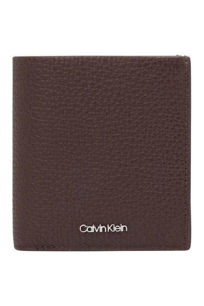 Tył męski skórzany portfel minimalism trifold calvin klein K50K509624