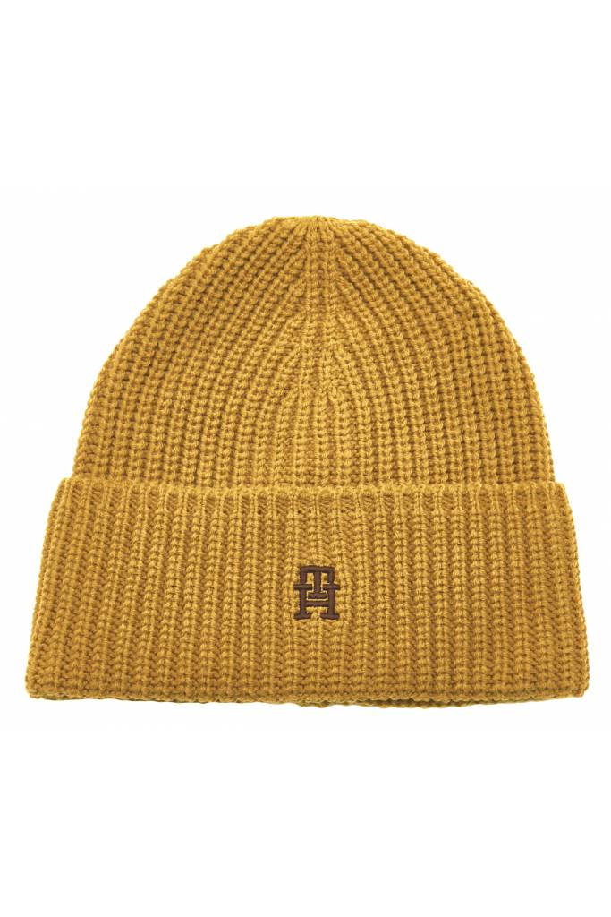 Tył damska czapka z dodatkiem wełny monogram beanie tommy hilfiger AW0AW14286 Tył damska czapka z dodatkiem wełny monogram beanie tommy hilfiger AW0AW14286