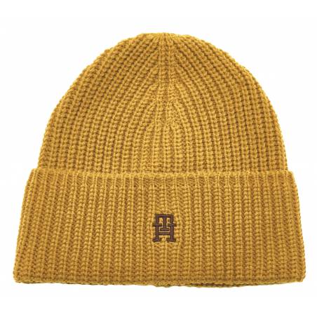 Tył damska czapka z dodatkiem wełny monogram beanie tommy hilfiger AW0AW14286
