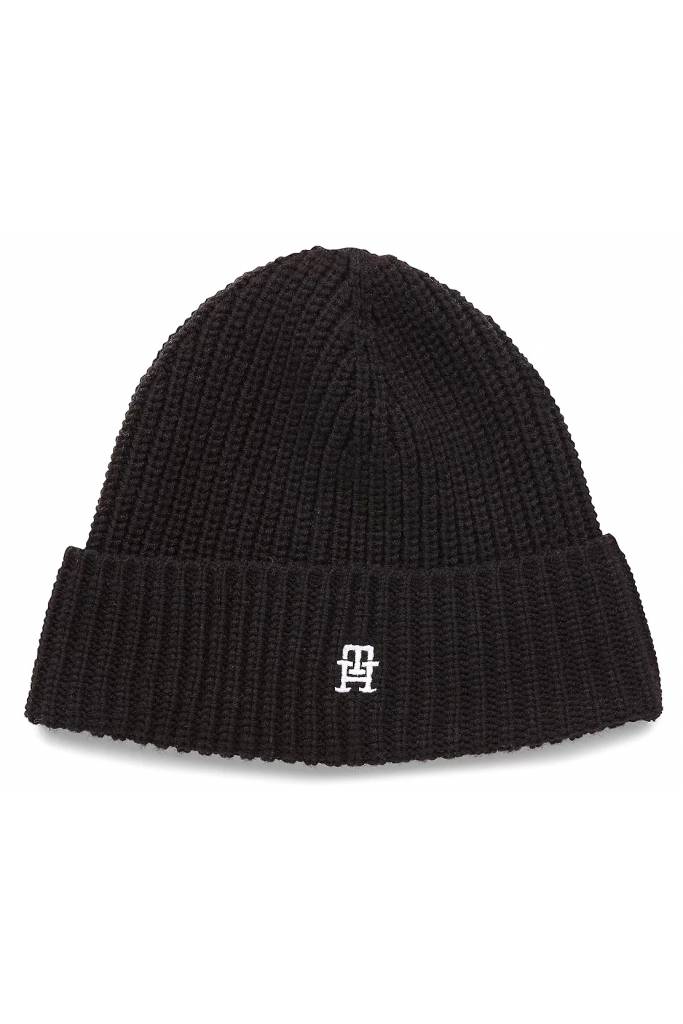 Damska czapka z dodatkiem wełny monogram beanie tommy hilfiger AW0AW14286 Damska czapka z dodatkiem wełny monogram beanie tommy hilfiger AW0AW14286