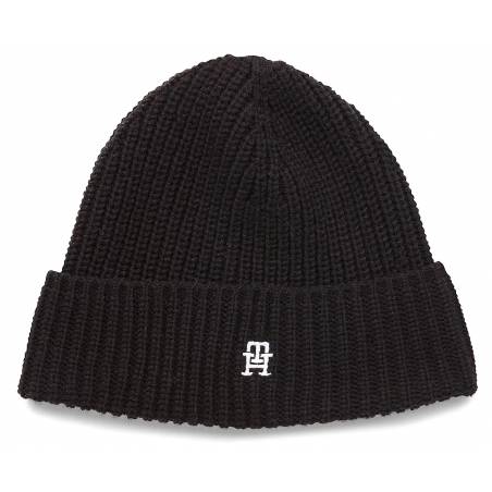 Damska czapka z dodatkiem wełny monogram beanie tommy hilfiger AW0AW14286