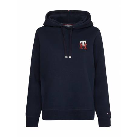 Detal 6 damska bluza z kapturem haftowane logo tommy hilfiger WW0WW37434