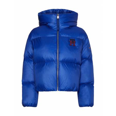 Detal 4 damska kurtka puchowa monogram badge tommy hilfiger WW0WW37479