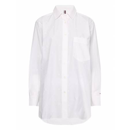 Damska koszula z haftowanym motywem monogramu tommy hilfiger WW0WW35724