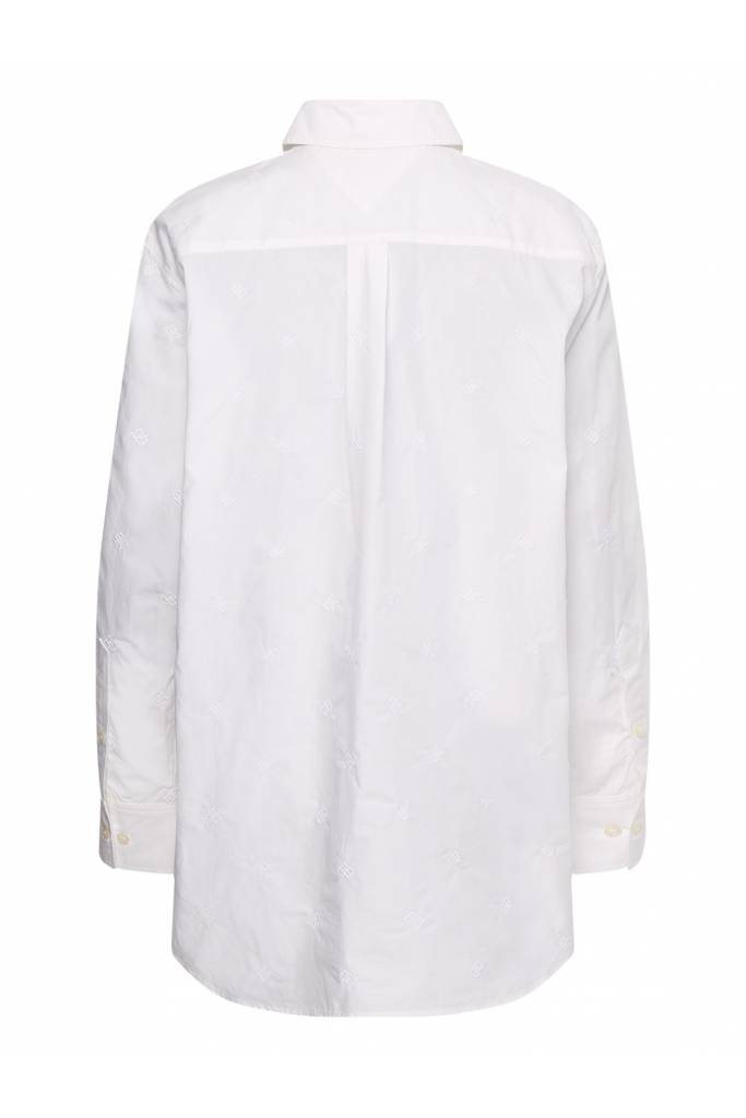 Detal stylizacja damska koszula z haftowanym motywem monogramu tommy hilfiger WW0WW35724 Detal stylizacja damska koszula z haftowanym motywem monogramu tommy hilfiger WW0WW35724
