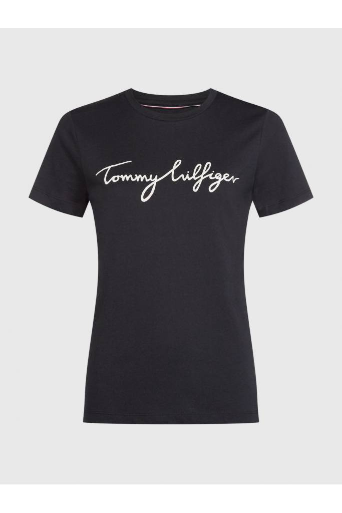 Detal 2 damski t-shirt bawełniany z napisem heritage tommy hilfiger WW0WW24967 Detal 2 damski t-shirt bawełniany z napisem heritage tommy hilfiger WW0WW24967