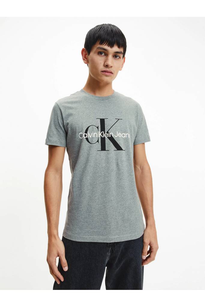 Przód męski t-shirt z aplikacją calvin klein jeans J30J320935 Przód męski t-shirt z aplikacją calvin klein jeans J30J320935