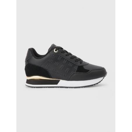 Damskie skórzane sneakersy metallic monogram tommy hilfiger FW0FW06784