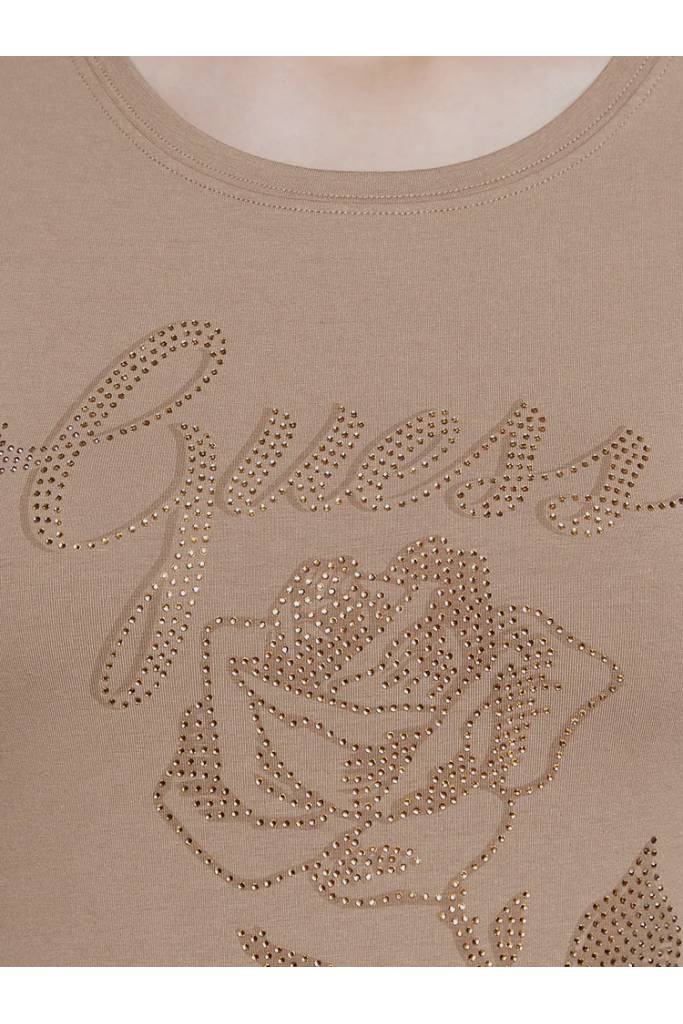 Detal stylizacja damski t-shirt rose z kamieniami guess W2BI29 KA0Q3 Detal stylizacja damski t-shirt rose z kamieniami guess W2BI29 KA0Q3