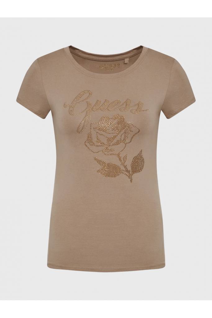 Damski t-shirt rose z kamieniami guess W2BI29 KA0Q3 Damski t-shirt rose z kamieniami guess W2BI29 KA0Q3