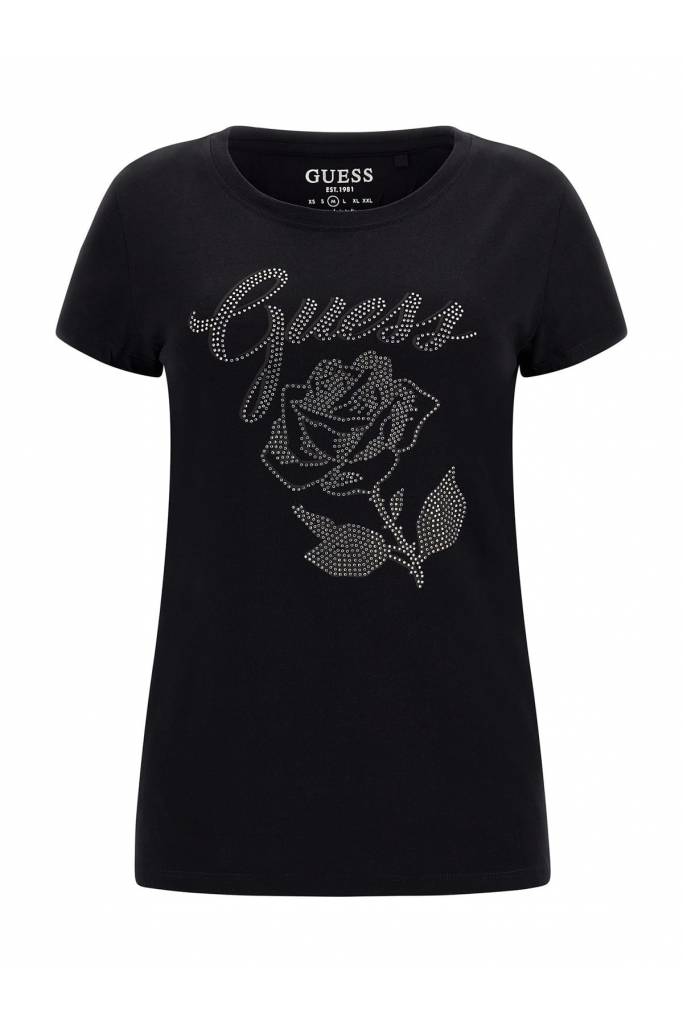 Detal 2 damski t-shirt rose z kamieniami guess W2BI29 KA0Q3 Detal 2 damski t-shirt rose z kamieniami guess W2BI29 KA0Q3