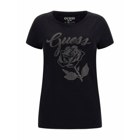 Detal 2 damski t-shirt rose z kamieniami guess W2BI29 KA0Q3