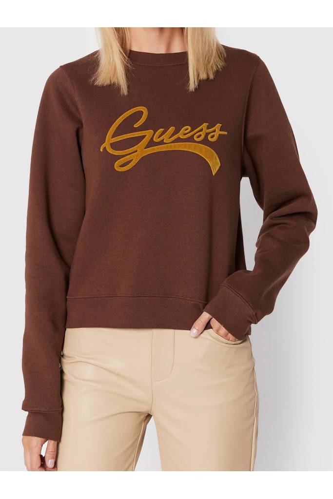 Przód damska bluza z aplikacją guess W2BQ09 K9Z21