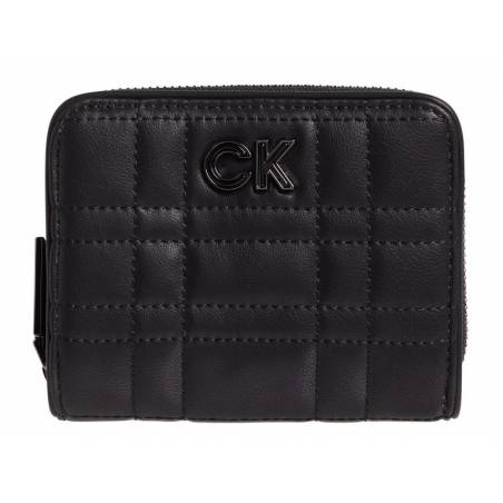 Pikowany mały damski portfel re-lock quilt calvin klein K60K610003