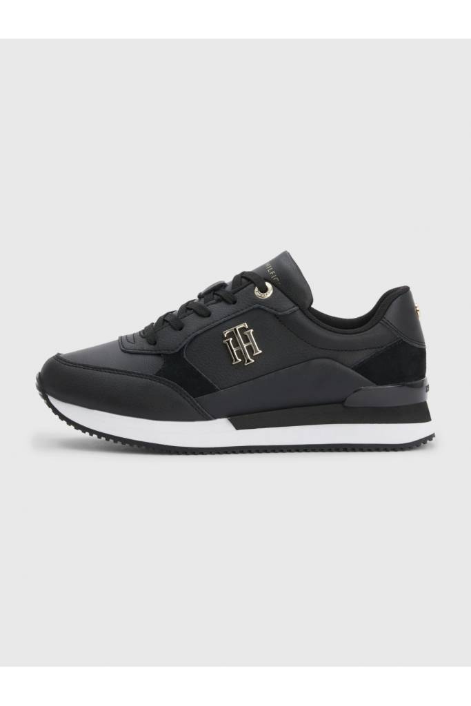 Damskie skórzane sneakersy emboss metallic tommy hilfiger FW0FW06736