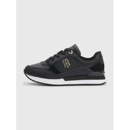 Damskie skórzane sneakersy emboss metallic tommy hilfiger FW0FW06736
