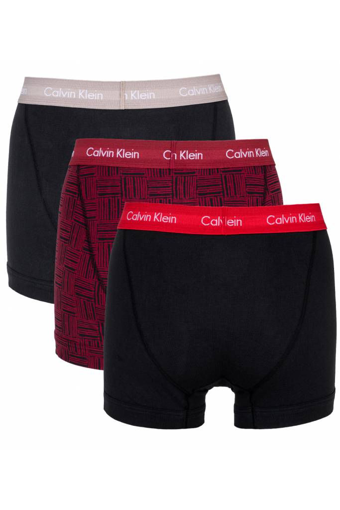 Detal stylizacja męskie bokserki calvin klein underwear trunk 3-pack 000NB3056A